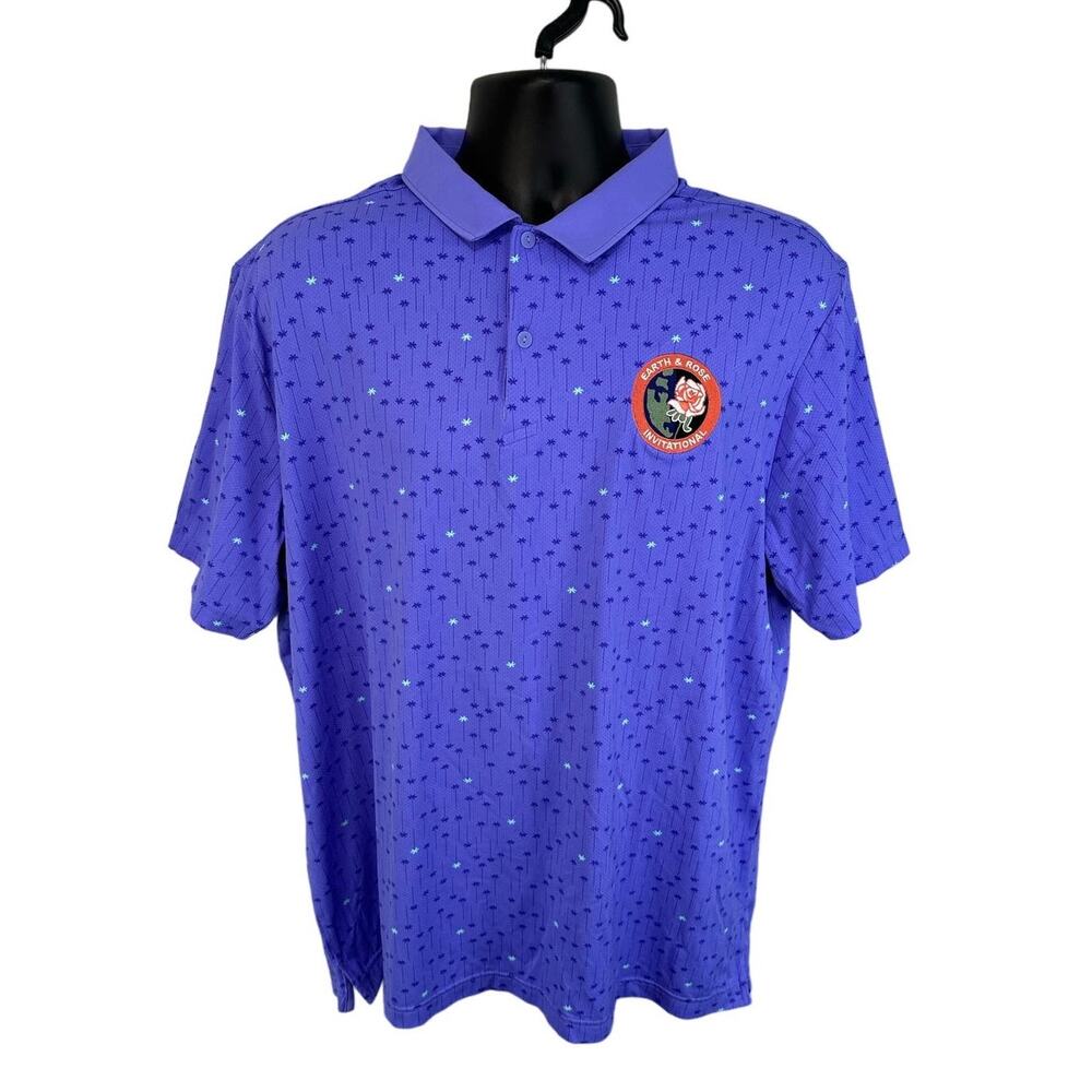 Under Armour Mens Iso Chill Performance Golf Polo All Over Print Palm Trees XL